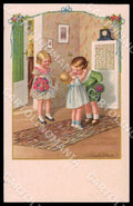 Artist Ebner Pauli Kissing Children Dondorf 3900 SN1 postcard CT0368 – fronte