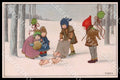 Artist Ebner Pauli Children Pig New Year MM Vienne 1197 postcard CT0371 – fronte