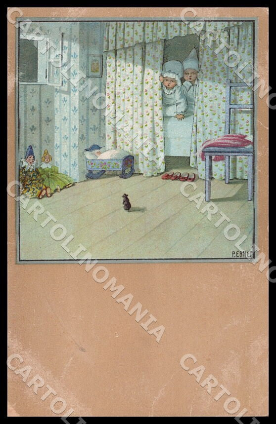 Artist Ebner Pauli Children Mouse Doll MM Vienne 1222 ABRADED postcard CT0378 – fronte