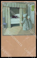 Artist Ebner Children Black Cat MM Vienne 1222 SMALL CREASE postcard CT0379 – fronte