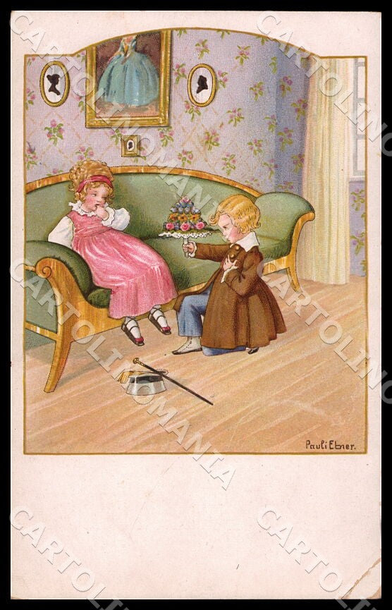 Artist Ebner Pauli Children MM Vienne 1270 CREASE postcard CT0384 – fronte