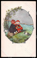 Artist Ebner Children Easter Rabbit MM Vienne 1250 SMALL CREASES postcard CT0385 – fronte