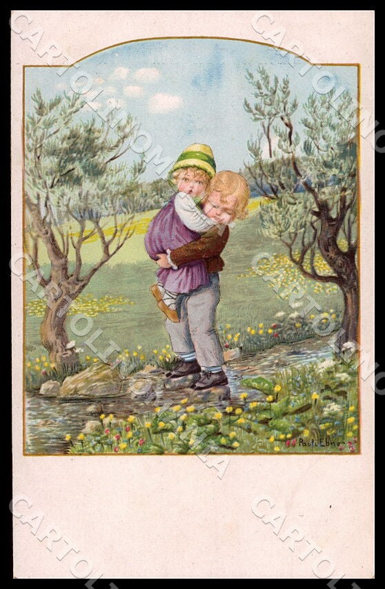 Artist Ebner Pauli Children MM Vienne Nr. 1263 SMALL CREASE postcard CT0393 – fronte