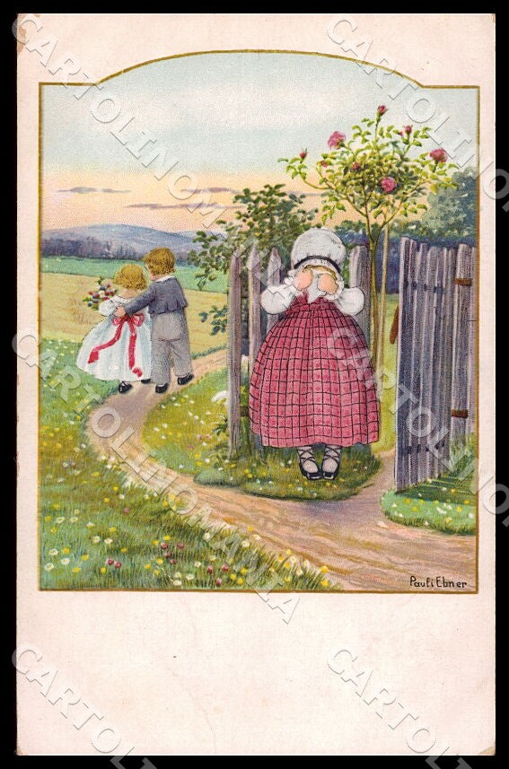 Artist Ebner Pauli Children MM Vienne SMALL CREASES ABRADED postcard CT0395 – fronte