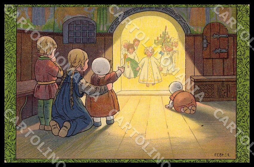 Artist Ebner Children Jesus Christmas MM Vienne SMALL CREASE postcard CT0399 – fronte