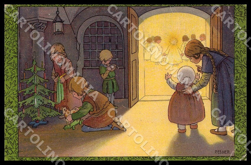 Artist Ebner Children Christmas Jesus MM Vienne 1395 CREASES postcard CT0401 – fronte