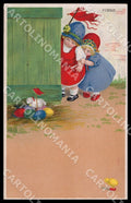 Artist Ebner Pauli Children Easter Eggs MM Vienne 843 postcard CT0402 – fronte