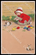 Artist Ebner Pauli Children Easter Rabbit Eggs MM Vienne 548 postcard CT0403 – fronte