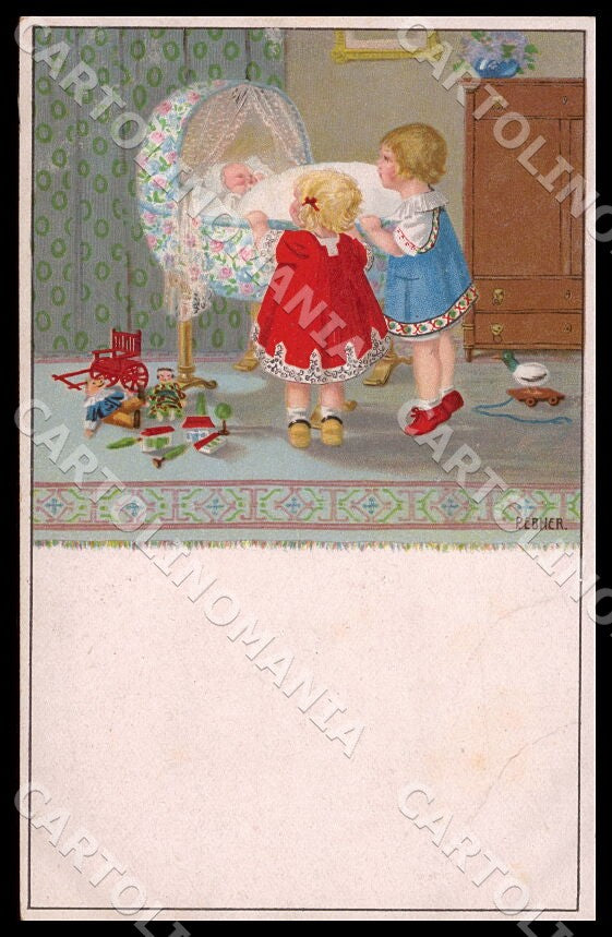 Artist Ebner Pauli Children Doll MM Vienne 878 SMALL CREASE postcard CT0406 – fronte