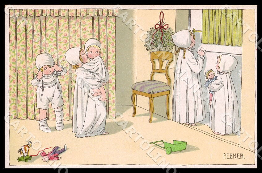 Artist Ebner Pauli Children Toys Christmas MM Vienne 1412 postcard CT0418 – fronte