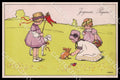 Artist Ebner Pauli Children Easter Rabbit Lamb MM Vienne 572 postcard CT0423 – fronte