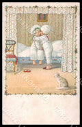 Artist Ebner Pauli Art Deco Children Cat MM Vienne 458 CREASES postcard CT0441 – fronte