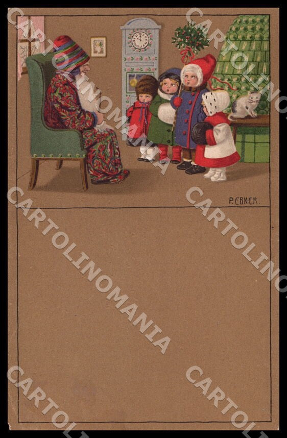 Artist Ebner Pauli Children Christmas Sata Claus MM Vienne 896 postcard CT0443 – fronte
