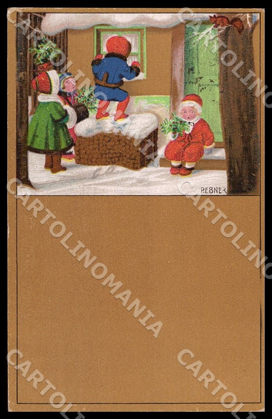 Artist Ebner Pauli Children Christmas MM Vienne 1396 postcard CT0444 – fronte