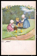 Artist Ebner Pauli Children Easter Chicks Eggs MM Vienne 1238 postcard CT0446 – fronte