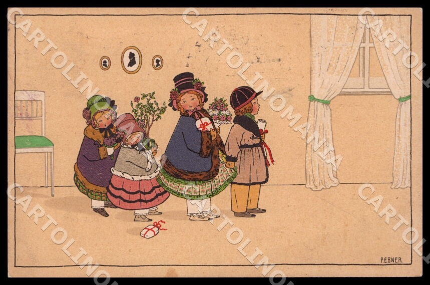 Artist Ebner Pauli Art Nouveau Children Christmas MM Vienne 777 postcard CT0447 – fronte
