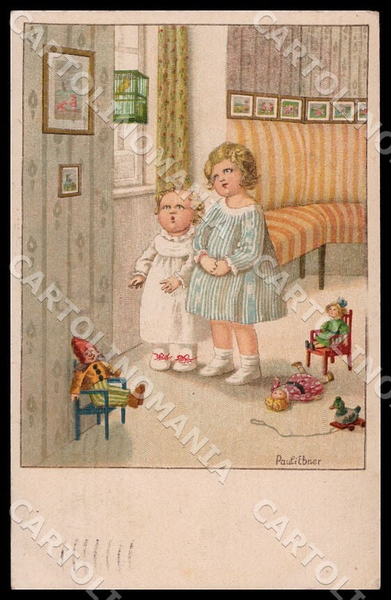 Artist Ebner Pauli Children Doll August Roekl 1344 SMALL CREASES postcard CT0458 – fronte