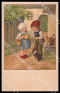 Artist Ebner Pauli Children Dog August Roekl 1448 postcard CT0462 – fronte
