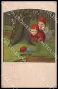 Artist Ebner Pauli Children Easter Eggs August Roekl 1309 Q postcard CT0467 – fronte