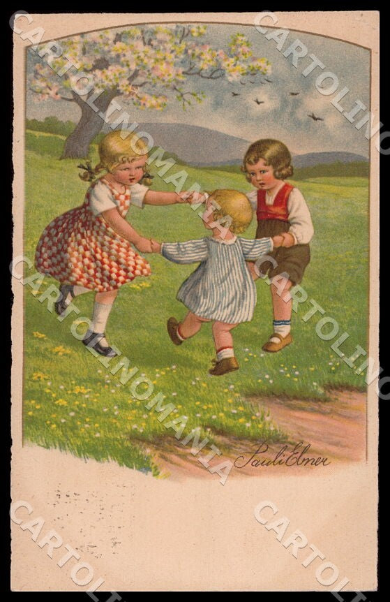 Artist Ebner Pauli Children Easter Dondorf 2708 SMALL CREASE postcard CT0473 – fronte