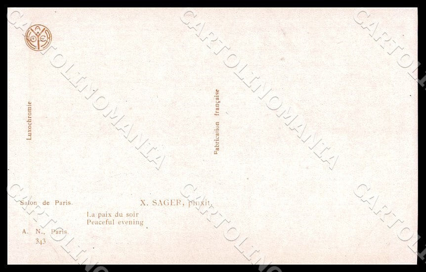 Artist Sager X. Nurse Violin Red Cross Noyer 343 postcard CT0475 – retro