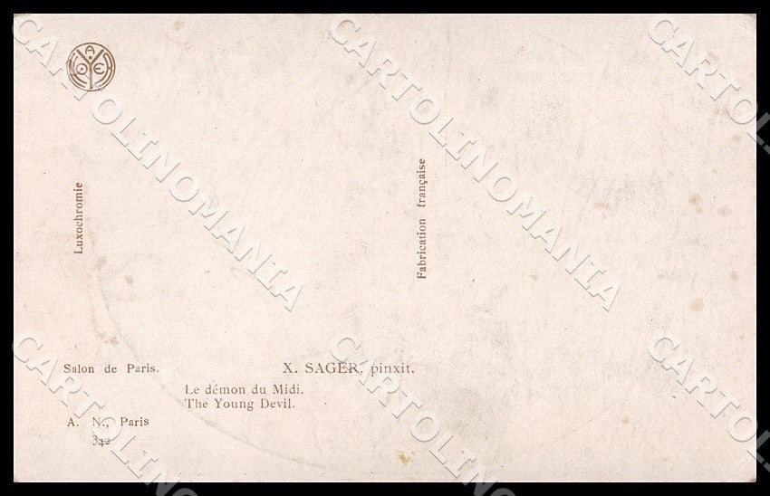 Artist Sager X. Glamour Woman Noyer 342 postcard CT0476 – retro