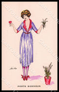 Artist Sager X. Art Deco Fashion Lady May Day Noyer postcard CT0489 – fronte