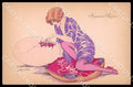 Artist Sager Art Deco Glamour Lady Easter Egg Noyer Serie N. 90 postcard CT0497 – fronte