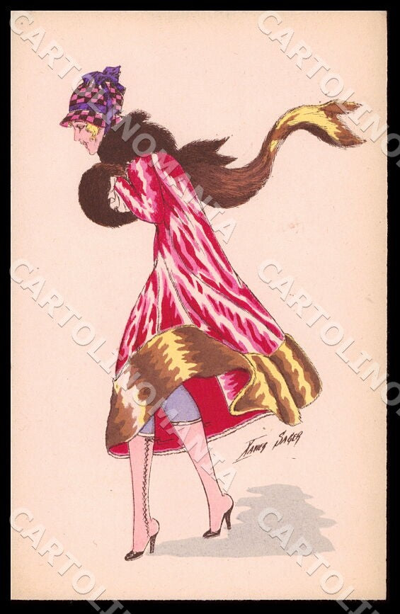 Artist Sager X. Art Deco Fashion Lady Noyer Série N° 36 postcard CT0498 – fronte