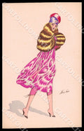Artist Sager X. Art Deco Fashion Lady Noyer 36 postcard CT0502 – fronte
