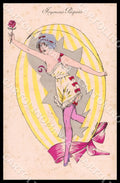 Artist Sager X. Risque Glamour Art Deco Lady Easter Noyer 68 postcard CT0509 – fronte