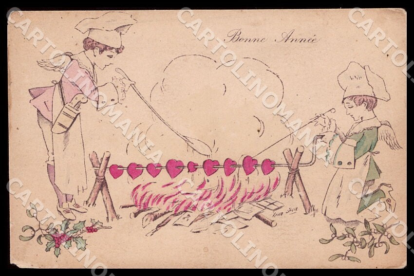 Artist Sager X. Cupid Children New Year Noyer Serie 5 postcard CT0521 – fronte