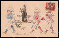 Artist Sager Cupid Children New Year Noyer Série 5 SMALL CREASE postcard CT0522 – fronte