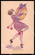 Artist Sager X. Fashion Glamour Lady Easter Egg Noyer 91 CREASE postcard CT0531 – fronte