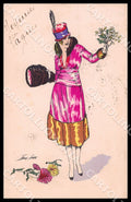 Artist Sager X. Fashion Art Deco Lady New Year Noyer 65 postcard CT0538 – fronte