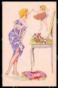 Artist Sager X. Cupid Make-up Risque Lady Noyer Serie No 32 postcard CT0540 – fronte