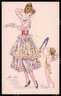 Artist Sager X. Cupid Mirror Fashion Glamour Lady Noyer Série 18 postcard CT0542 – fronte