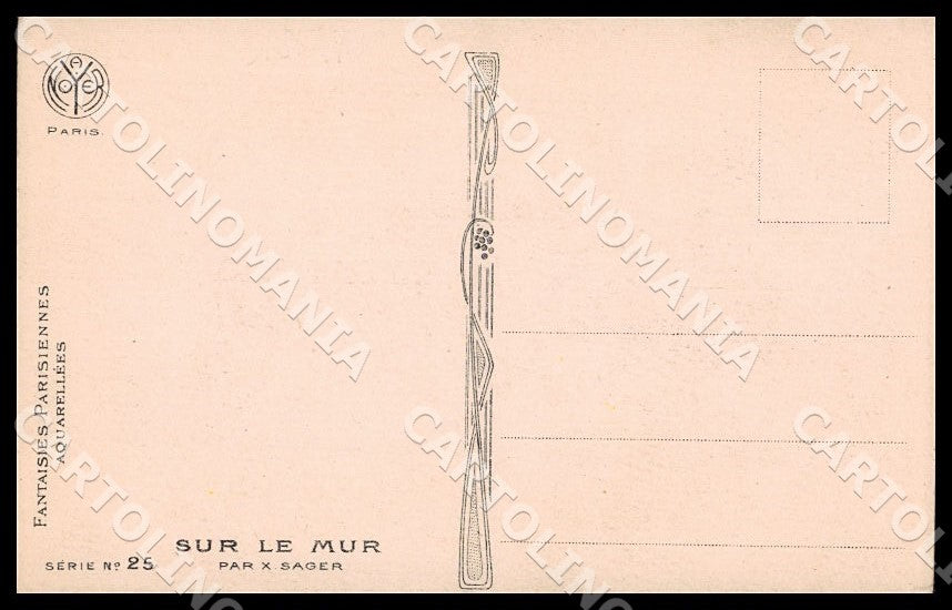 Artist Sager X. Fashion Art Glamour Lady New Year Noyer 25 postcard CT0544 – retro