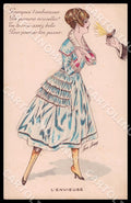 Artist Sager X. Fashion Glamour Lady Noyer Série No 9 ABRADED postcard CT0548 – fronte