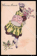 Artist Sager X. Art Deco Fashion Lady New Year Noyer 20 postcard CT0549 – fronte