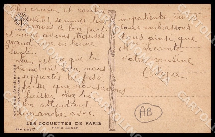 Artist Sager X. Fashion Glamour Women Noyer Serie No 17 ABRADED postcard CT0551 – retro