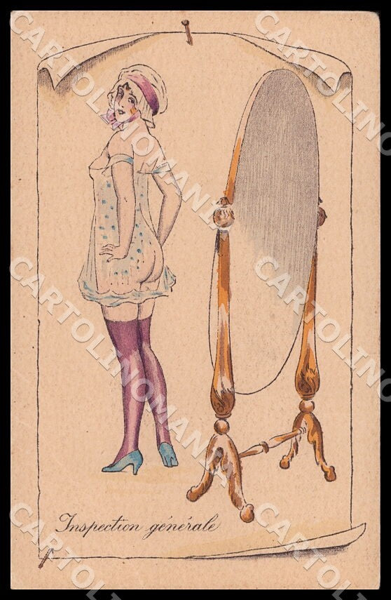 Artist Sager Glamour Art Deco Risque Lady Noyer 4 SMALL CREASE postcard CT0556 – fronte