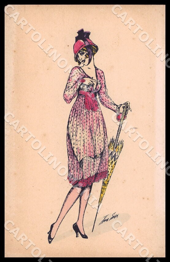 Artist Sager X. Fashion Lady Noyer Série 57 postcard CT0566 – fronte