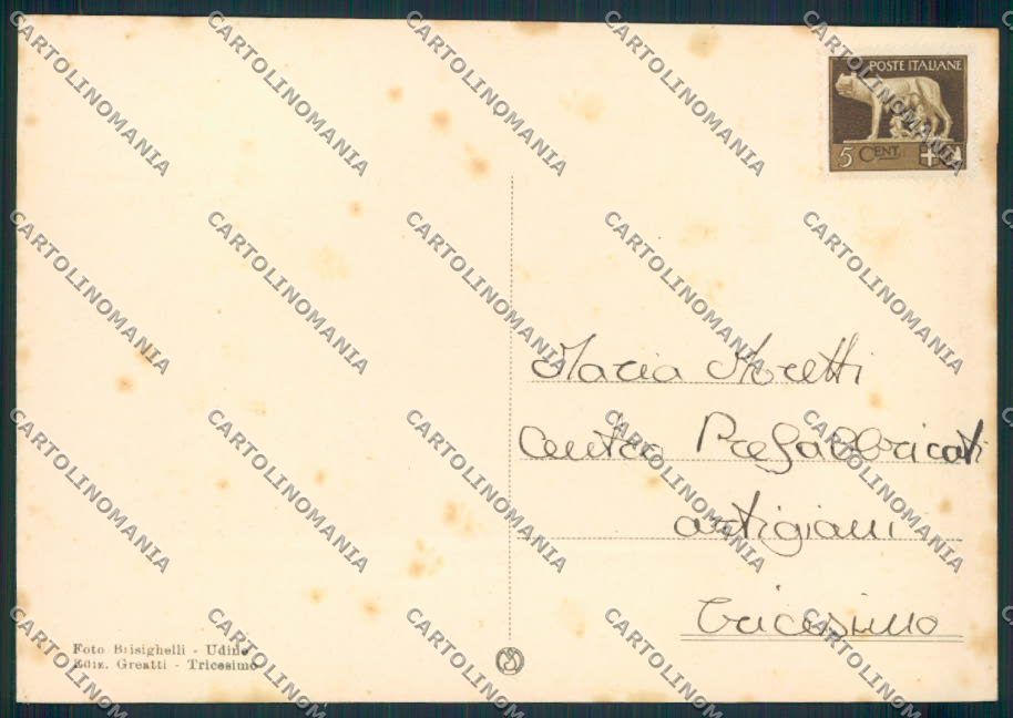 Udine Tricesimo FG cartolina EE0908 – retro