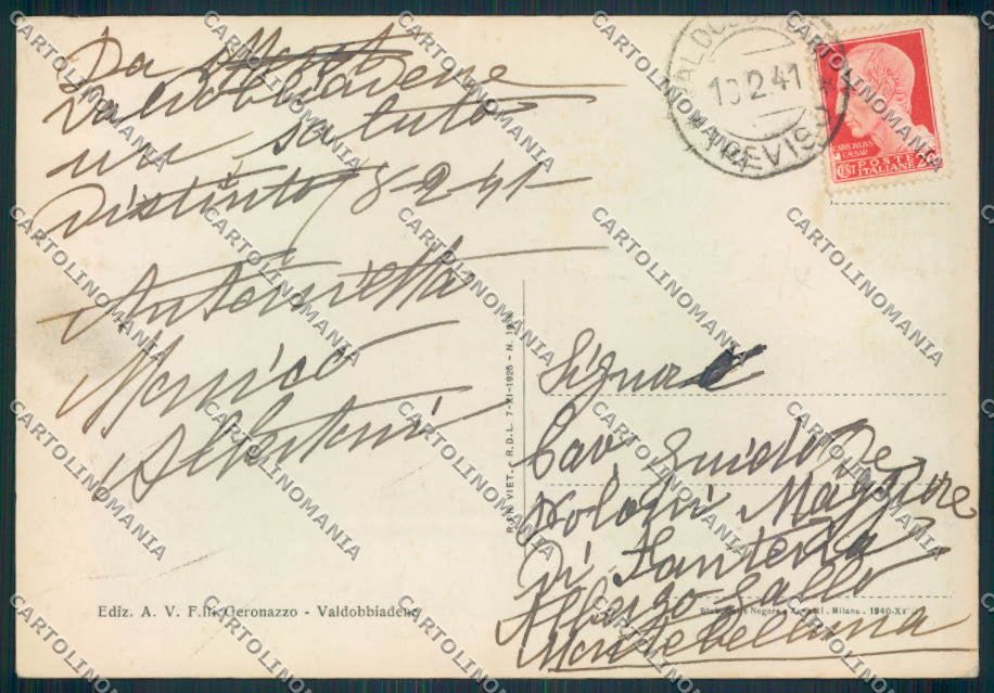 Treviso Valdobbiadene FG cartolina EE0911 – retro