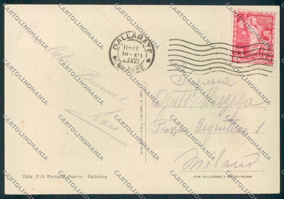 Varese Gallarate FG cartolina EE0933 – retro