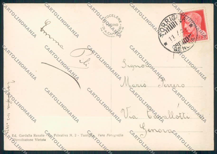 Genova Torriglia Foto FG cartolina EE0937 – retro