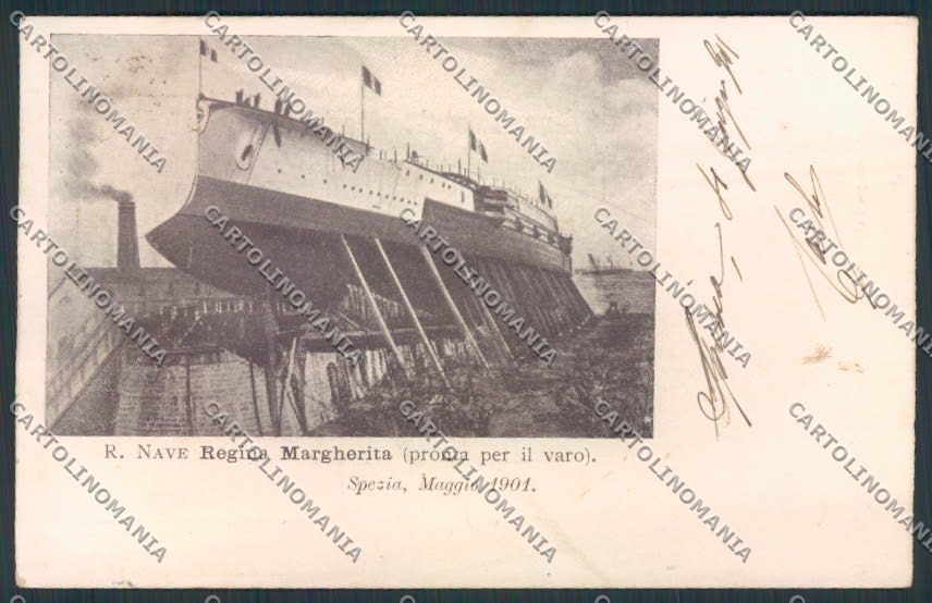 La Spezia Nave Regina Margherita cartolina EE1057 – fronte