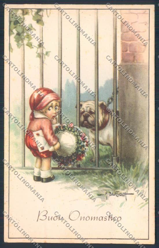 Bertiglia Children Augurale Bulldog cartolina EE1773 – fronte