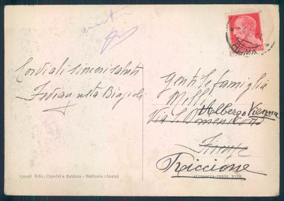 Roma Nettunia Anzio FG cartolina EE3214 – retro